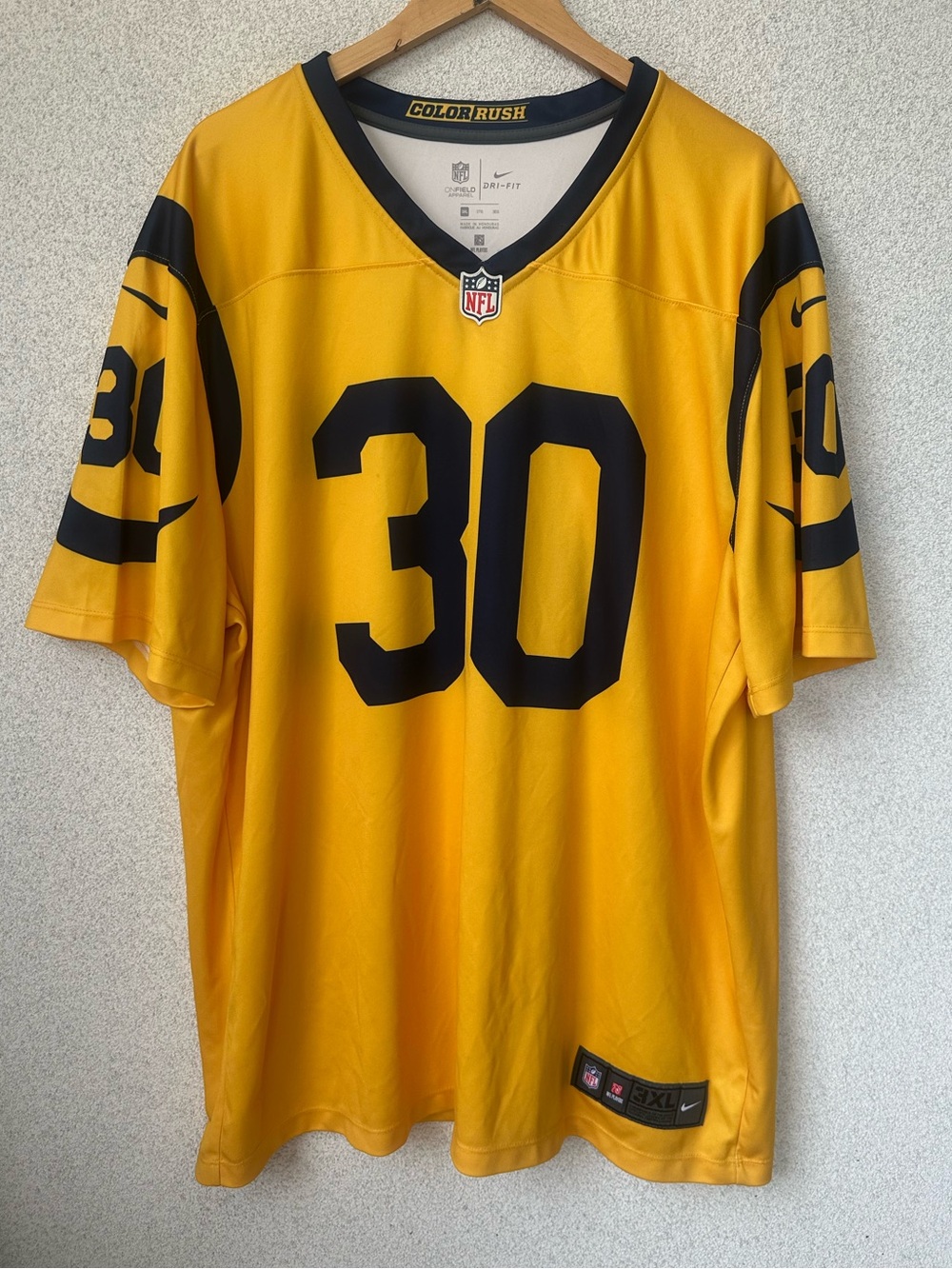 Nike Los Angeles Rams Todd Gurley II #30 Color Rush Jersey Men’s 3XL